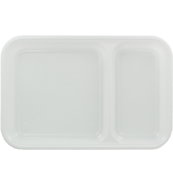 Bandeja de Plastico PS Branco 2C 270x180mm (300 Uds) Bandeja de Plastico PS Branco 2C 270x180mm (300 Uds)