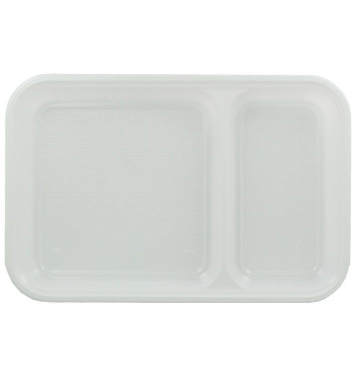Bandeja de Plastico PS Branco 2C 270x180mm (50 Uds) Bandeja de Plastico PS Branco 2C 270x180mm (50 Uds)