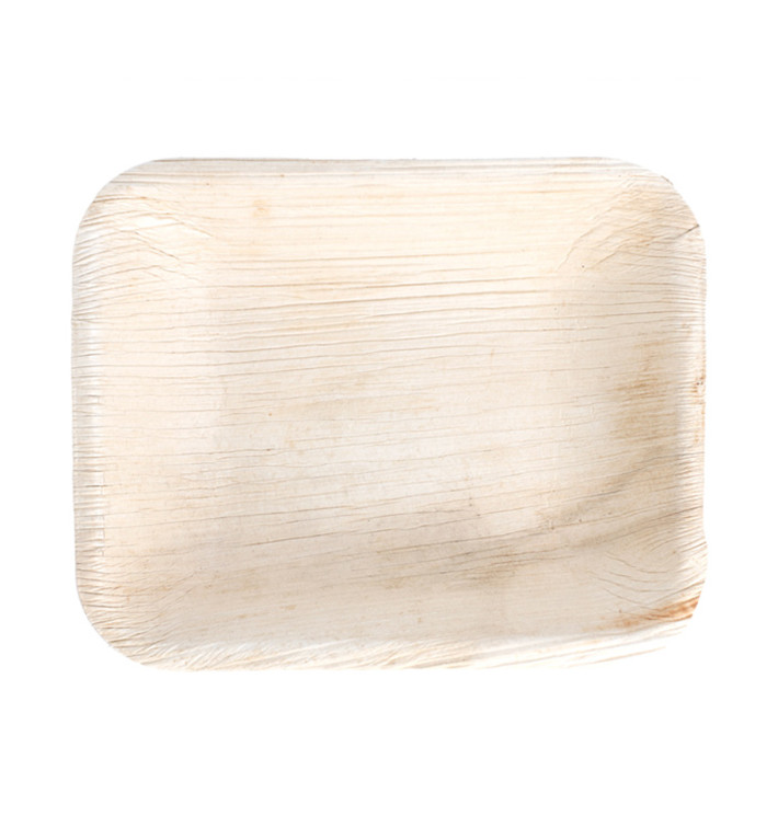 Bandeja retangular de folha de palmeira 16x12,5x3cm (200 Unidades) Bandeja retangular de folha de palmeira 16x12,5x3cm (200 Unidades)