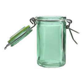 Jarra de Vidro Hermético Verde 70ml Ø4,5x8cm (8 Uds)