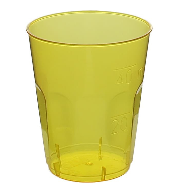 Copo Plastico Shot "Diamant" PS Amarelo Transp. Cristal 50ml (20 Uds) Copo Plastico Shot "Diamant" PS Amarelo Transp. Cristal 50ml (20 Uds)