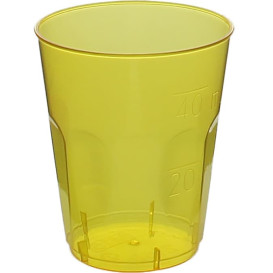 Copo Plastico Shot "Diamant" PS Amarelo Transp. Cristal 50ml (600 Uds)