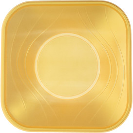 Tigela Plastico PP "X-Table" Ouro 18x18cm (8 Uds)