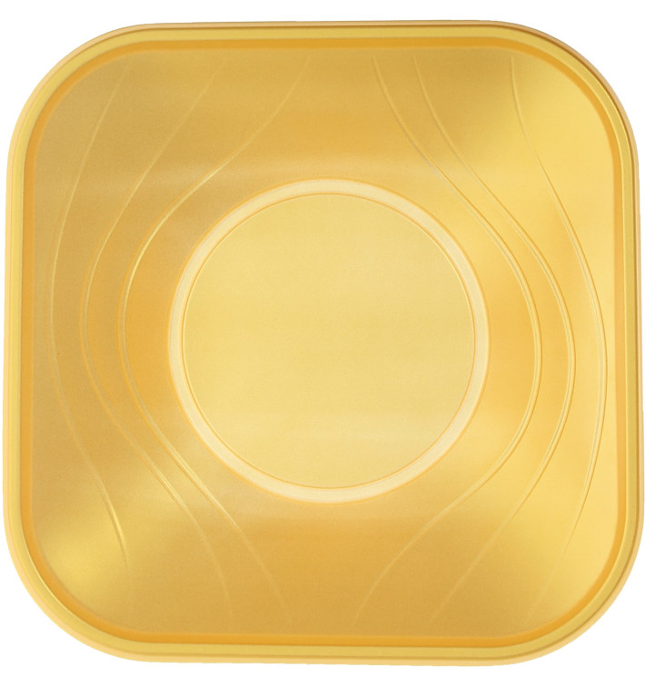Tigela Plastico PP "X-Table" Ouro 18x18cm (120 Uds) Tigela Plastico PP "X-Table" Ouro 18x18cm (120 Uds)