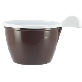 Chavena de Plastico PS Chocolate 100 ml (20 Unidades)