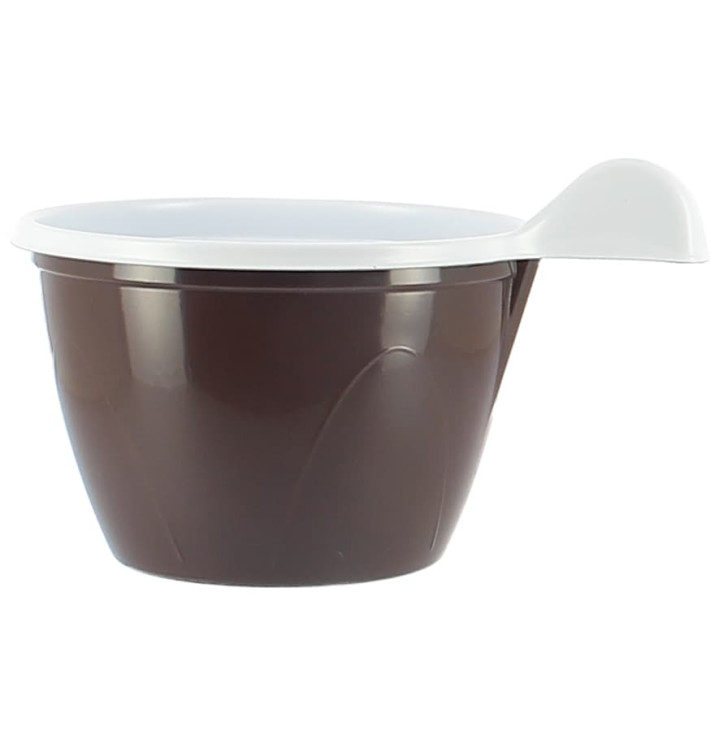 Chavena de Plastico PS Chocolate 100 ml (20 Unidades)