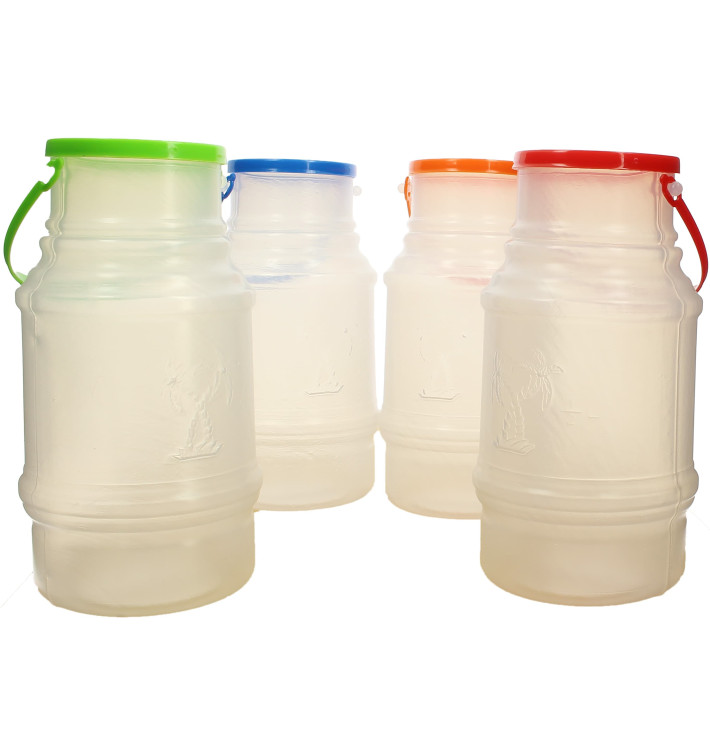 Garrafa com Tampa Cilíndrica Transp. Translúcido 1000 ml (10 Uds) Garrafa com Tampa Cilíndrica Transp. Translúcido 1000 ml (10 Uds)