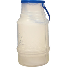 Garrafa com Tampa Cilíndrica Transp. Translúcido 1000 ml (10 Uds)
