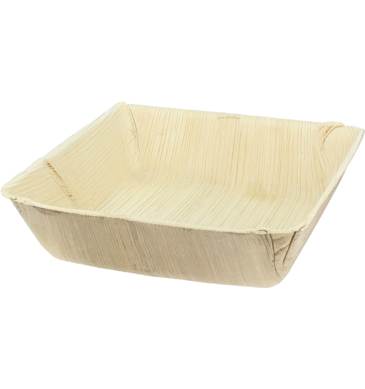 Prato Fundo Quadrado de folha de palmeira 16x16cm (25 Uds) Prato Fundo Quadrado de folha de palmeira 16x16cm (25 Uds)