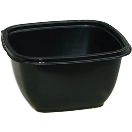 Tigela Plastico Quadrado Preto PET 375ml 125x125x50mm (50 Uds)