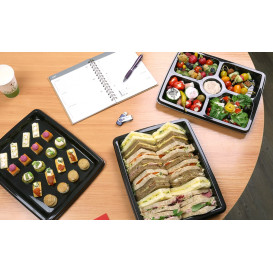 Bandeja Plastico Retang. Preto 316x256x40mm (25 Uds)
