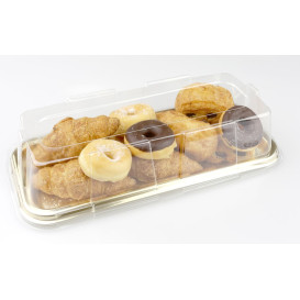 Bandeja Plastico Luxo Retang.Ouro 35x16cm (50 Uds)