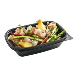 Embalagem Plástico Preto 500ml 20x13x5cm (50 Uds)