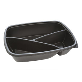 Embalagem Plástico 3C Preto 900ml 23x17x5cm (75 Uds)