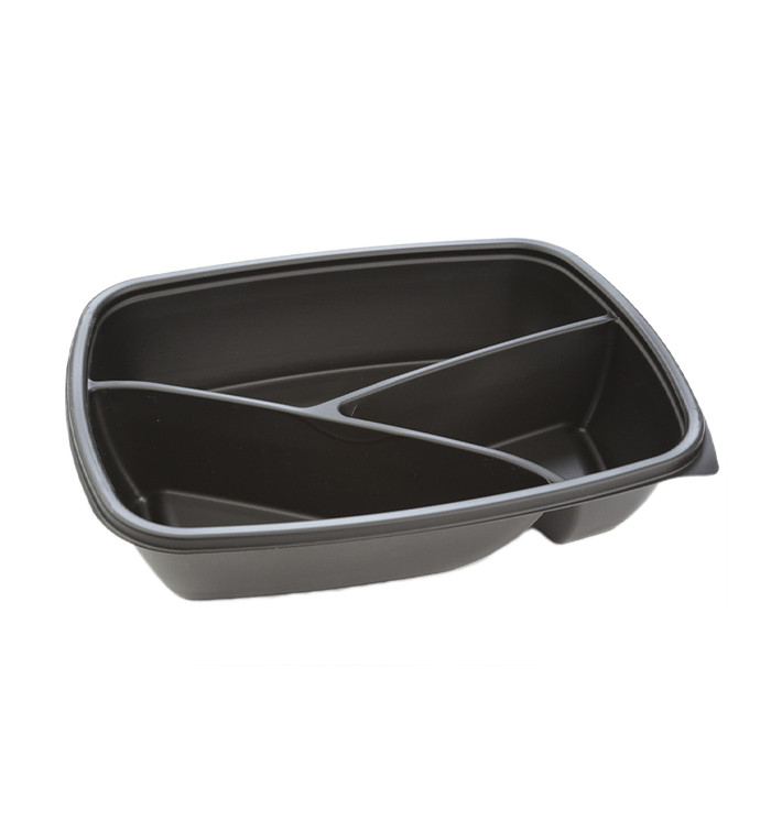 Embalagem Plástico 3C Preto 900ml 23x17x5cm (75 Uds)