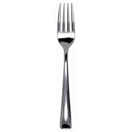 Garfo de Plastico Metalizado 15 cm (50 Unidades)