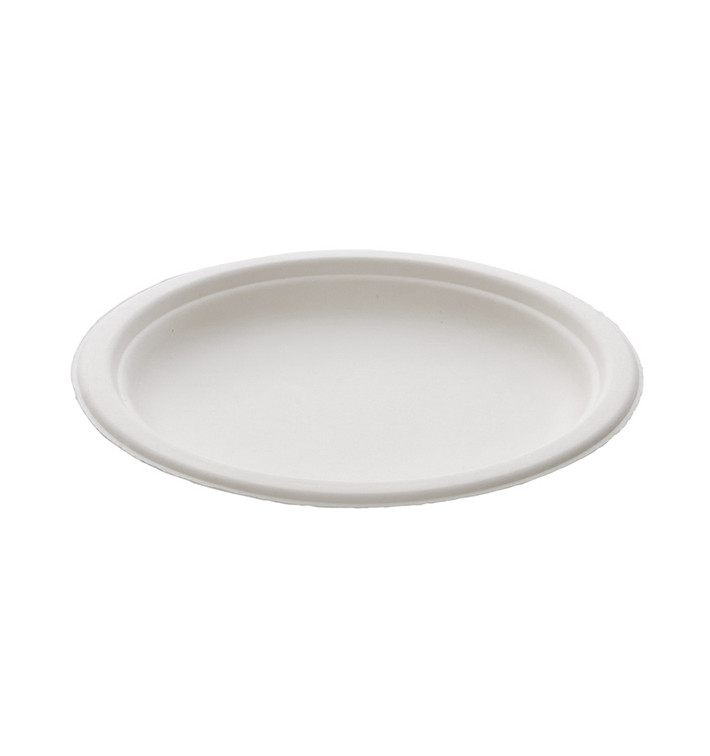 Prato Bio da cana-de-açúcar Branco Ø180mm (25 Uds) Prato Bio da cana-de-açúcar Branco Ø180mm (25 Uds)