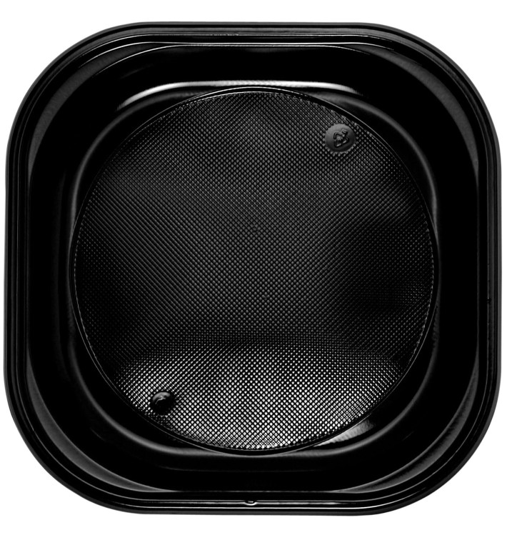 Prato Plastico Quadrado PS Raso Preto 200x200mm (30 Unidades) Prato Plastico Quadrado PS Raso Preto 200x200mm (30 Unidades)