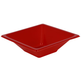 Tigela de Plastico PS Quadrada Vermelho 12x12cm (12 Uds)