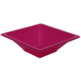 Tigela de Plastico PS Quadrada Fúcsia 12x12cm (1500 Uds)