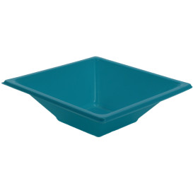 Tigela de Plastico PS Quadrada Turquesa 12x12cm (25 Uds)