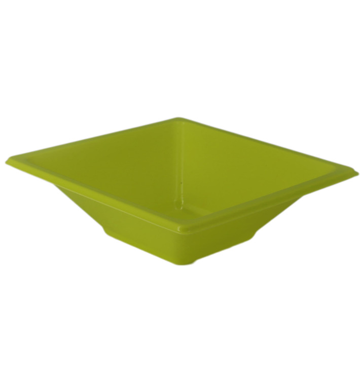 Tigela de Plastico PS Quadrada Pistache 12x12cm (12 Uds) Tigela de Plastico PS Quadrada Pistache 12x12cm (12 Uds)