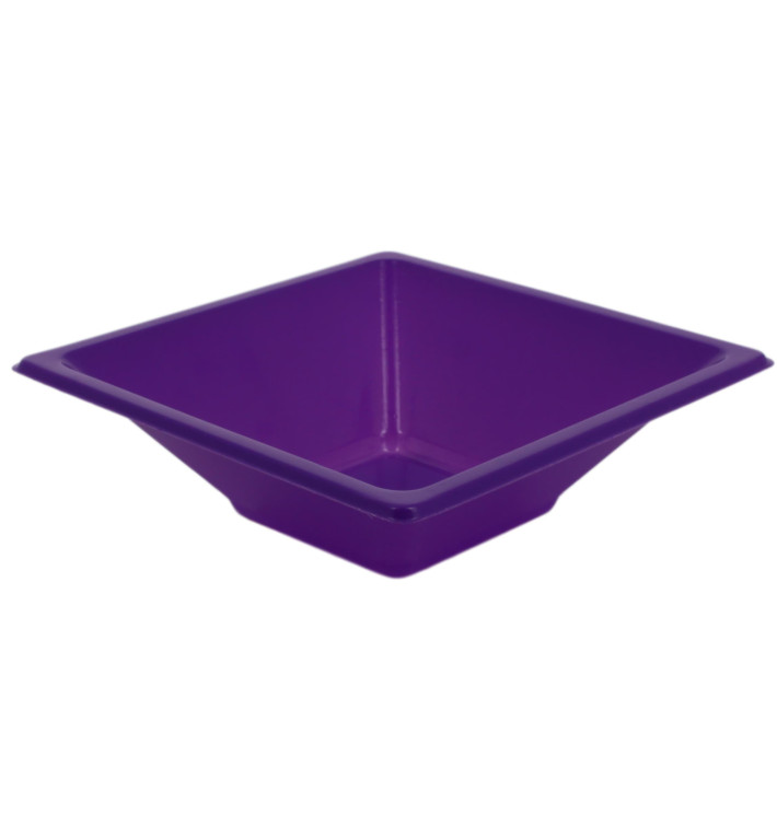 Tigela de Plastico PS Quadrada Lilás 12x12cm (12 Uds) Tigela de Plastico PS Quadrada Lilás 12x12cm (12 Uds)