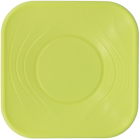 Prato Plastico PP "X-Table" Quadrado Raso Limão 230mm (120 Unidades)