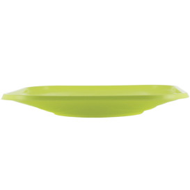 Prato Plastico PP "X-Table" Quadrado Raso Limão 230mm (120 Unidades)
