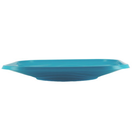 Prato Plastico PP "X-Table" Quadrado Turquesa 180mm (8 Unidades)