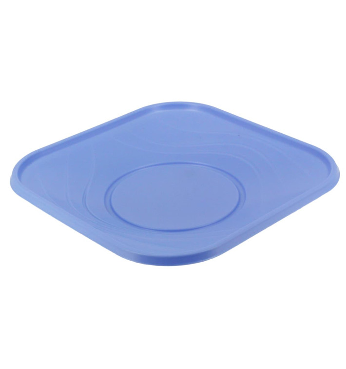 Prato Plastico PP "X-Table" Quadrado Raso Violeta 180mm (8 Unidades)