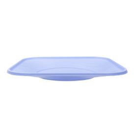 Prato Plastico PP "X-Table" Quadrado Raso Violeta 230mm (120 Unidades)