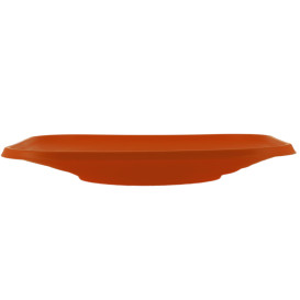 Prato Plastico PP "X-Table" Quadrado Raso Laranja 230mm (8 Unidades)