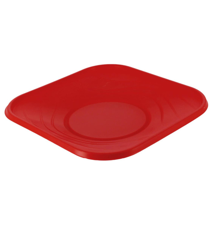 Prato Plastico PP "X-Table" Quadrado Vermelho 180mm (120 Unidades) Prato Plastico PP "X-Table" Quadrado Vermelho 180mm (120 Unidades)