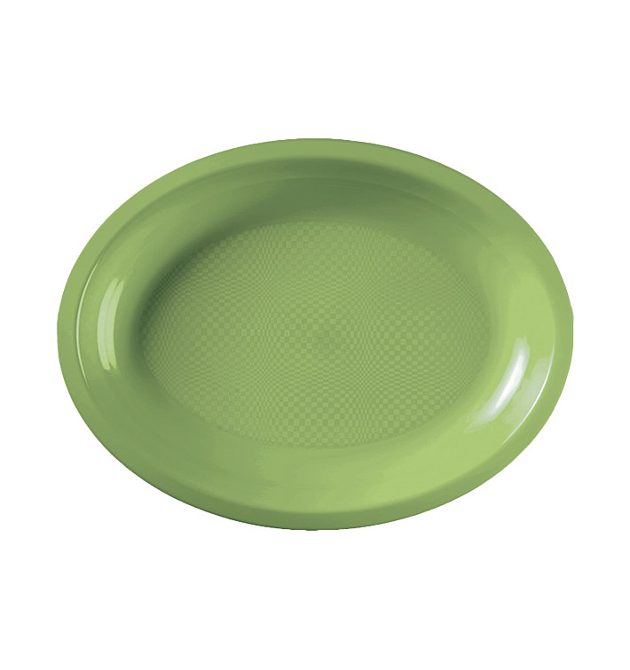 Bandeja de Plastico Oval Verde Limão Round PP 255x190mm (50 Uds) Bandeja de Plastico Oval Verde Limão Round PP 255x190mm (50 Uds)