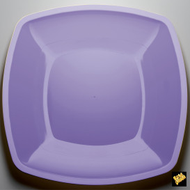 Prato Plastico Raso Lilas Square PS 300mm (144 Uds)
