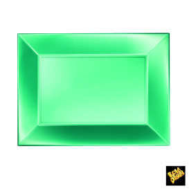 Bandeja de Plastico Verde Nice Pearl PP 280x190mm (12 Uds)