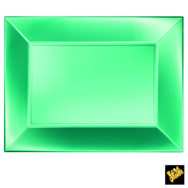 Bandeja de Plastico Verde Nice Pearl PP 345x230mm (6 Uds)