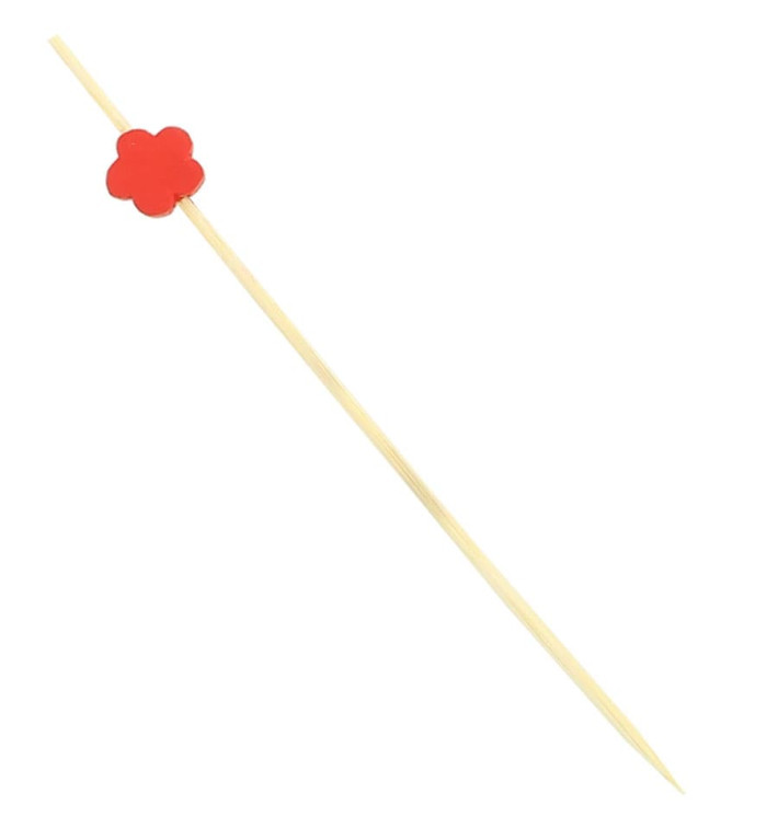 Pick Madeira Decorado "Flor" Vermelho 120mm (200 Unidades) Pick Madeira Decorado "Flor" Vermelho 120mm (200 Unidades)