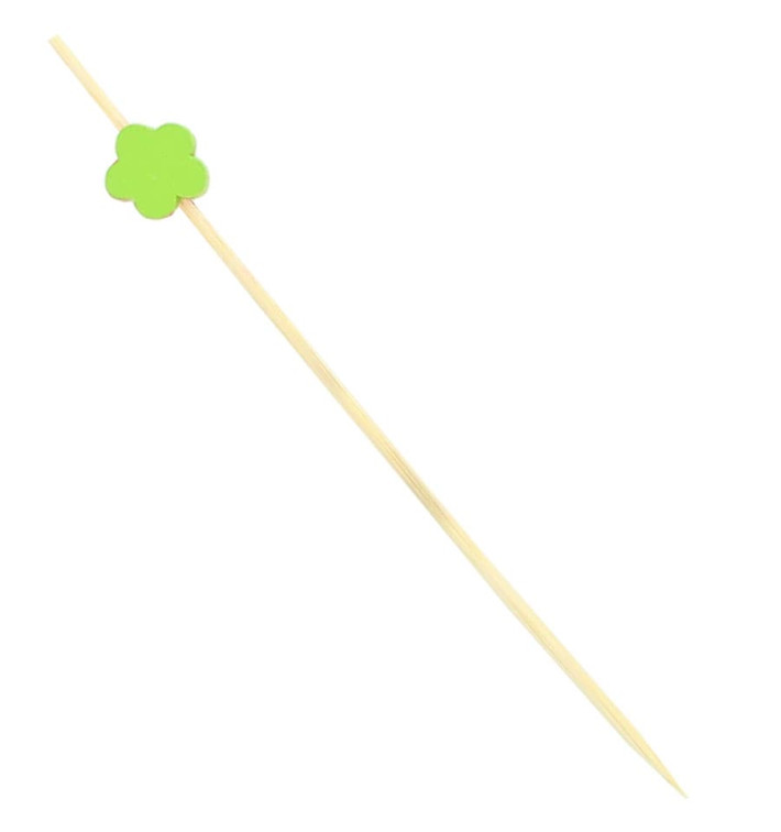Pick Madeira Decorado "Flor" Verde 120mm (5000 Unidades) Pick Madeira Decorado "Flor" Verde 120mm (5000 Unidades)