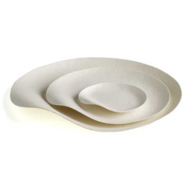 Prato Wasara Branco Biodegradável Maru L (50 Uds)