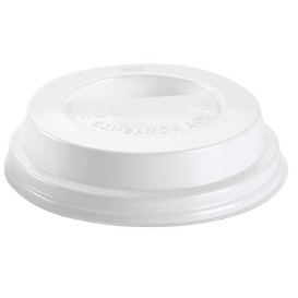 Tampa Perfurada Copo Branco 10 Oz/300 ml Ø8,4cm (100 Uds)
