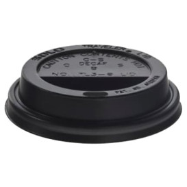 Tampa Perfurada Copo Preto 12, 16 e 20 Oz Ø8,9cm (100 Uds)