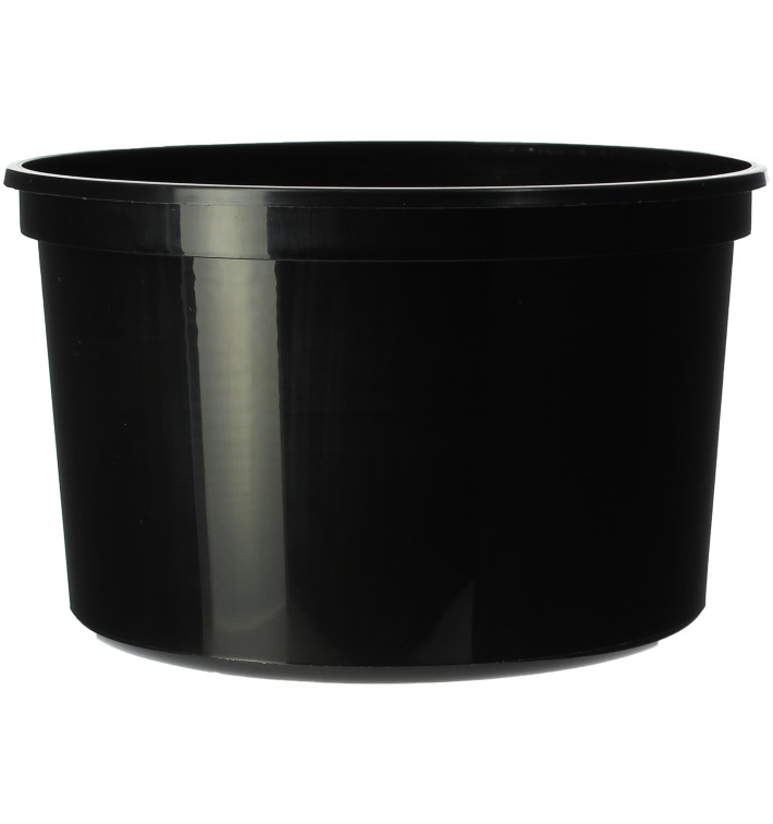 Embalagem Plastico Redondo Preto 500ml Ø11,5cm (500 Uds) Embalagem Plastico Redondo Preto 500ml Ø11,5cm (500 Uds)