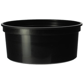 Embalagem Plastico Redondo Preto 350ml  Ø11,5cm (500 Uds)