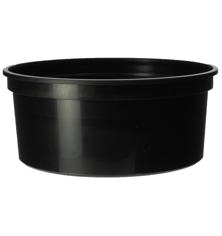 Embalagem Plastico Redondo Preto 350ml Ø11,5cm (500 Uds) Embalagem Plastico Redondo Preto 350ml Ø11,5cm (500 Uds)