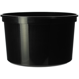 Embalagem Plastico Redondo Preto 500ml  Ø11,5cm (50 Uds)
