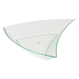 Molhera Degustação Triângulo  Verde transp. 6,3x6,3x1,5cm (12 Unidades)