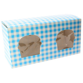 Caixa 2 Cupcakes Azul 19,5x10x7,5cm (20 Unidades)