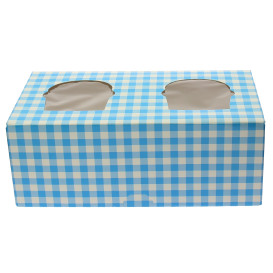 Caixa 2 Cupcakes Azul 19,5x10x7,5cm (20 Unidades)